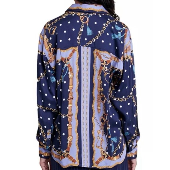 Maje Cechaine printed shirt with a chain motif print Size 1 - Picture 6 of 13